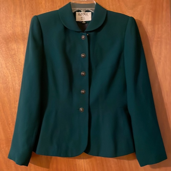 Kasper Jackets & Blazers - Beautiful vintage, Kasper A.S.L.Petite winter green jacket,  (mlb)